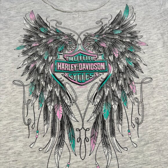 Harley-Davidson Winged Logo Tee Women’s M - Picture 2 of 6